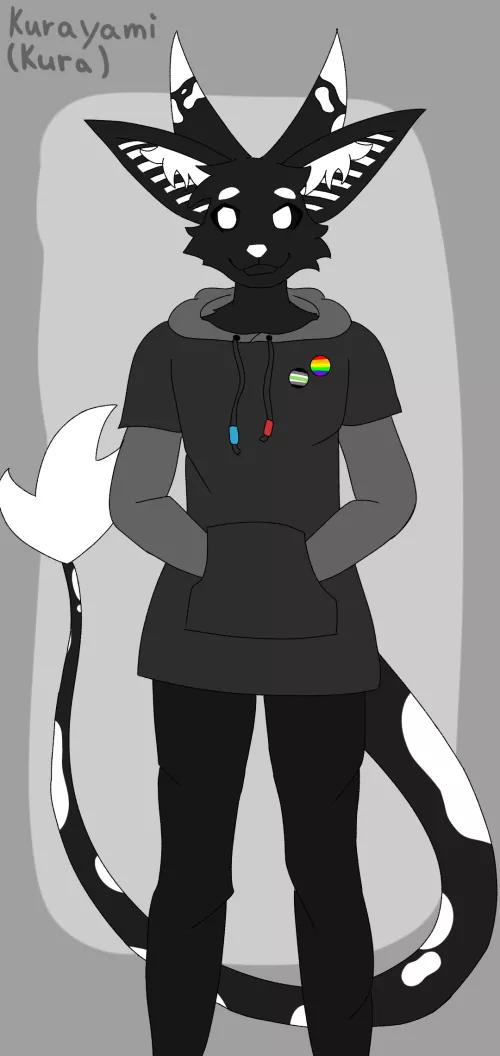 First time really drawing my fursona :> not really good at drawing but please rare the drawing if you want :]