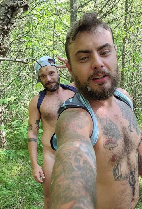 Getting a facial in the woods