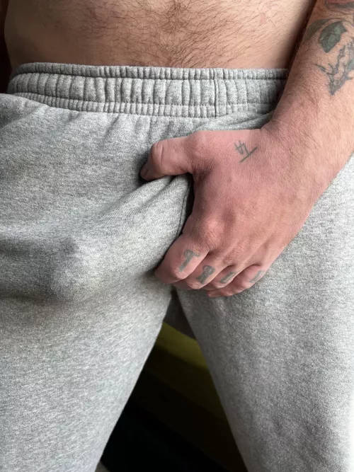 Gotta love a good pair of sweats and a fat dick begging to be unleashed.