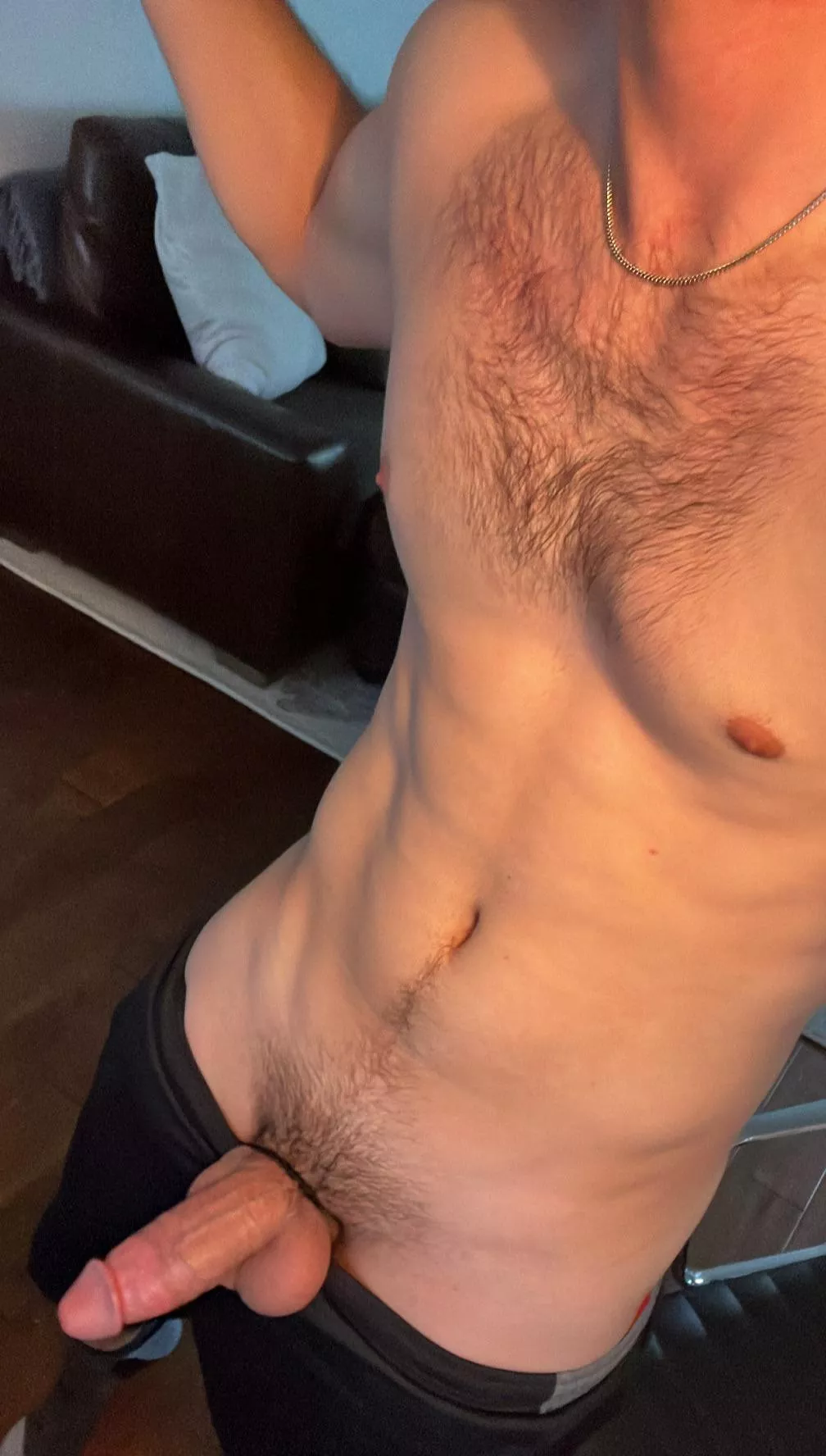 I had to improvise a cock ring, drawstring did the trick…