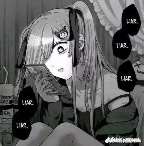 Lf mono source: “Liar” 1girl, SFW, twintails, phone, Yandere