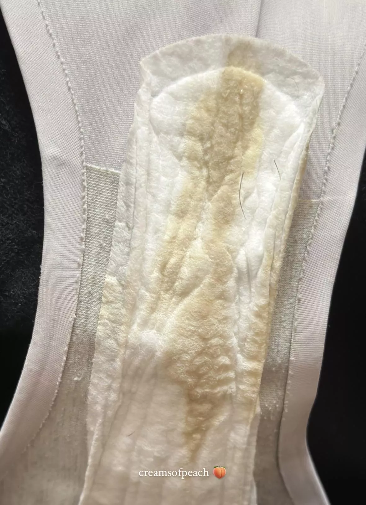 Super musky pussy juice or pubic hair? This panty liner has both! DM me before someone beats you to it.