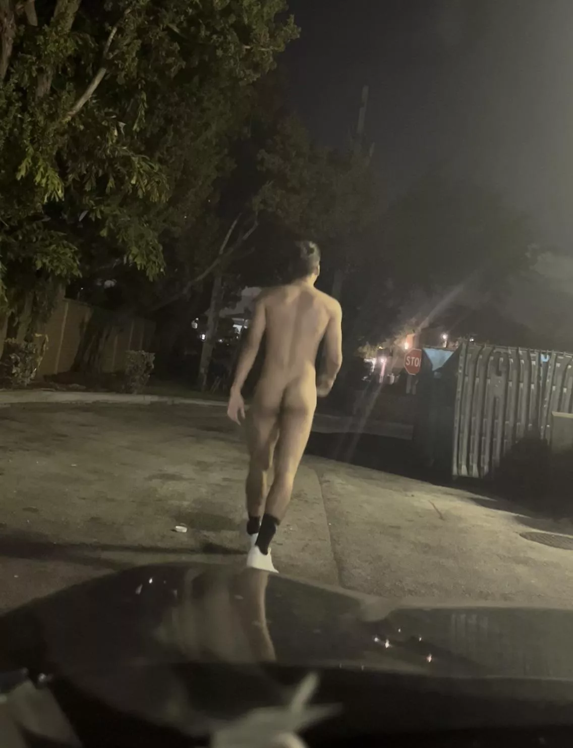 Taking a stroll :) taken from inside my car