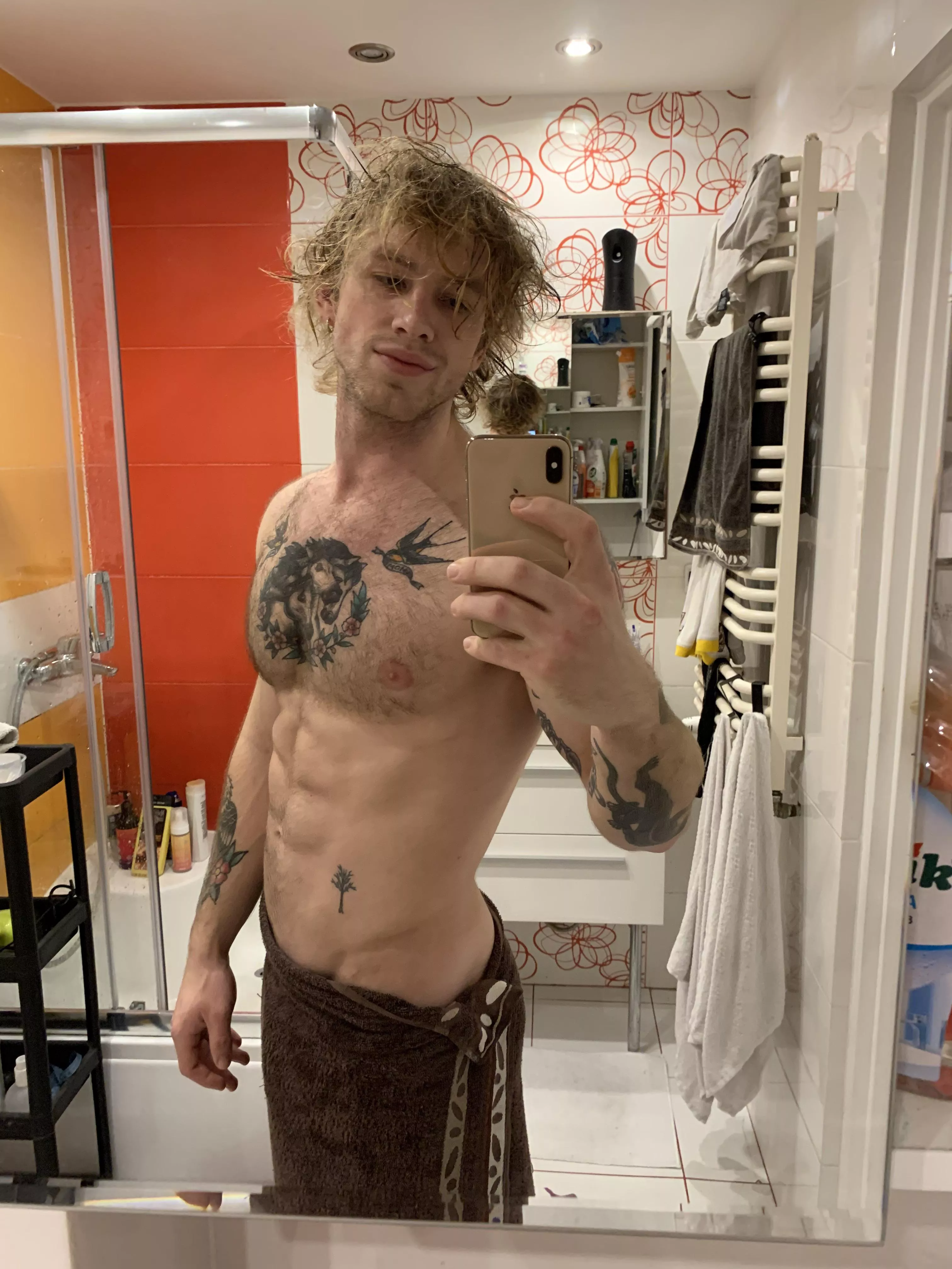 (22) Do u mind me taking this towel off?