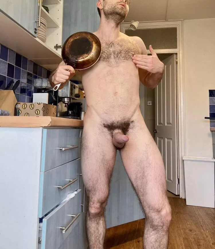 A real man knows when to cover his modesty