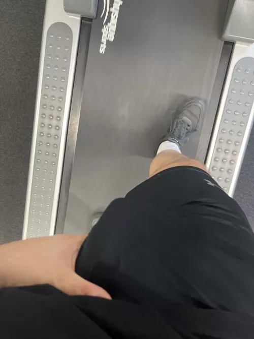 Alone in the work gym with this fat cock