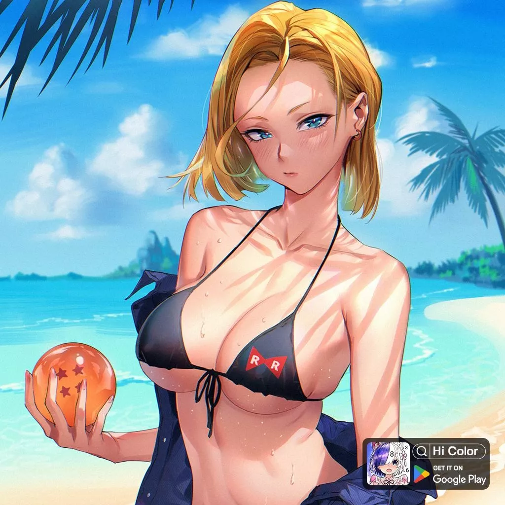 Android 18 at the beach