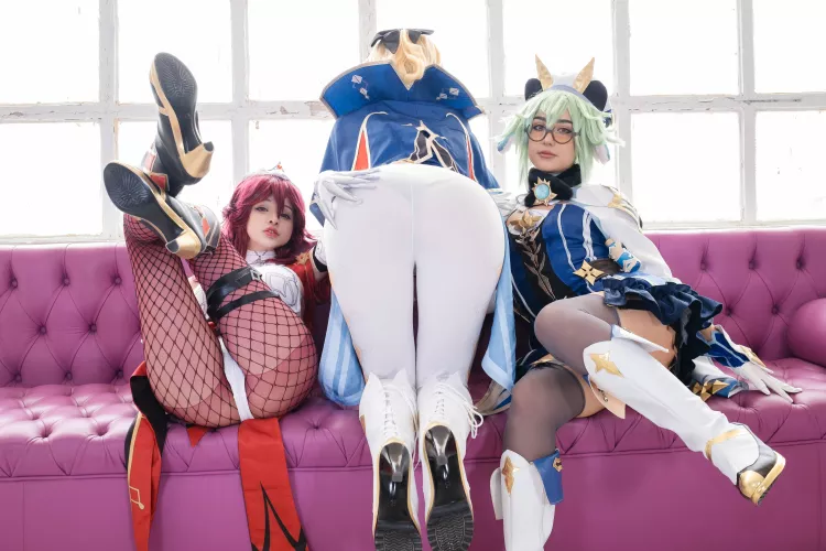 Genshin babes! Rosaria, Jean and Sucrose by Hidori Rose, Kate.Key and Minty Kitsune