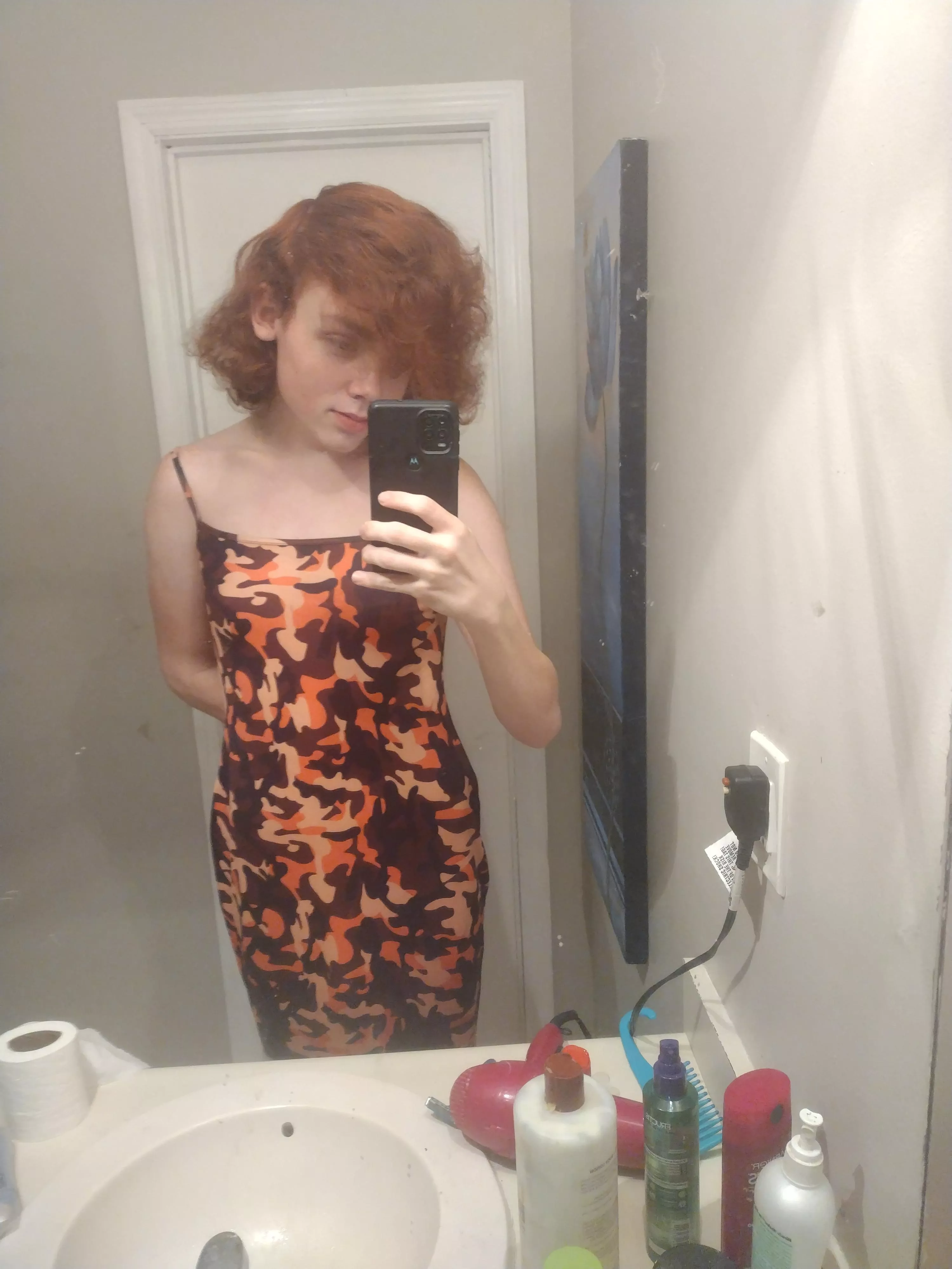 I dye my hair red to match my dress