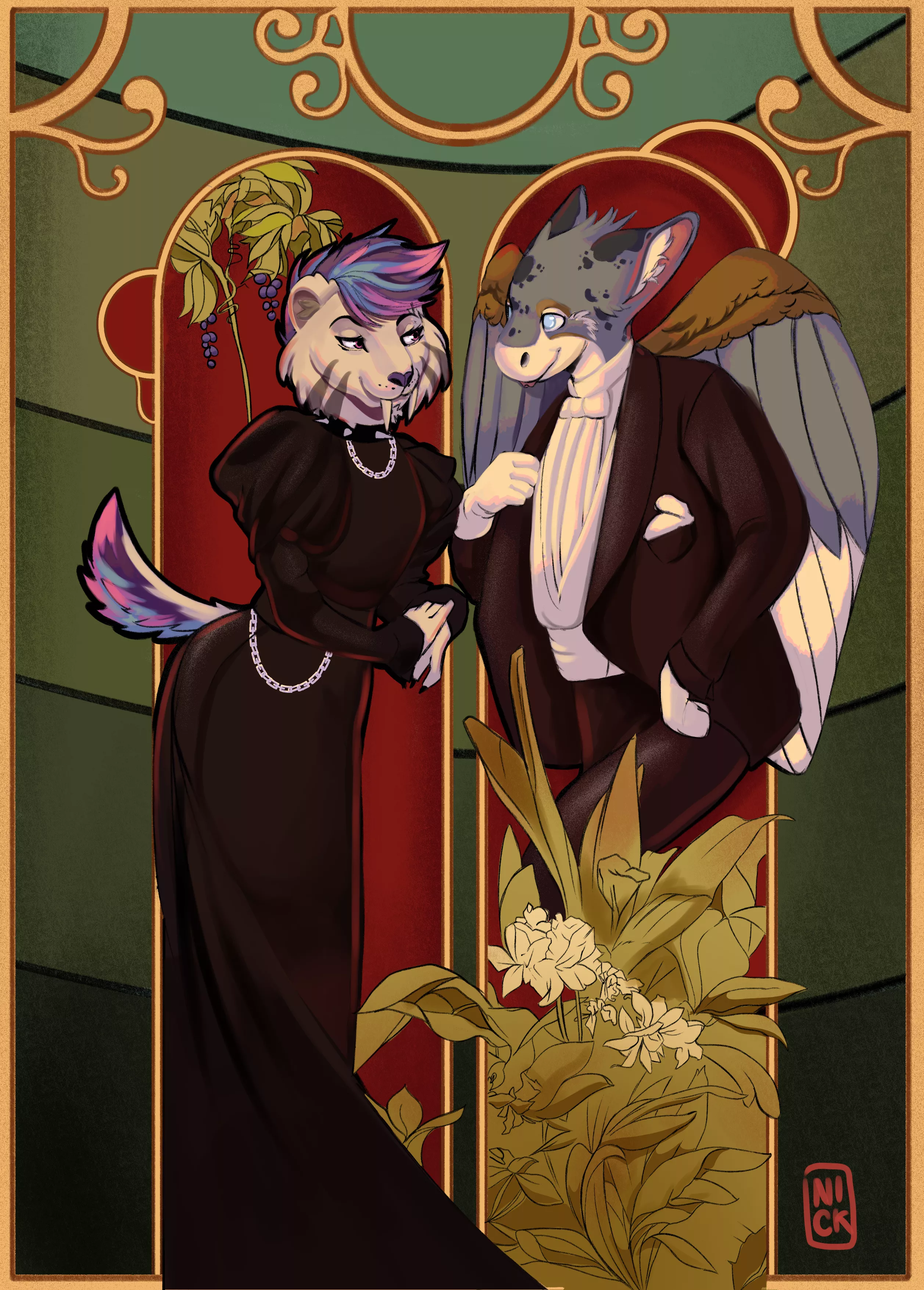 I just Finished my first Art Noveau comm with a couple