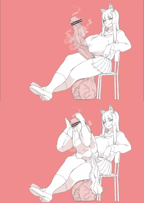 Impaled on a huge futa cock