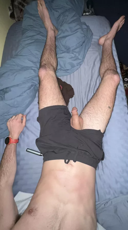 Just lounging with my cock out
