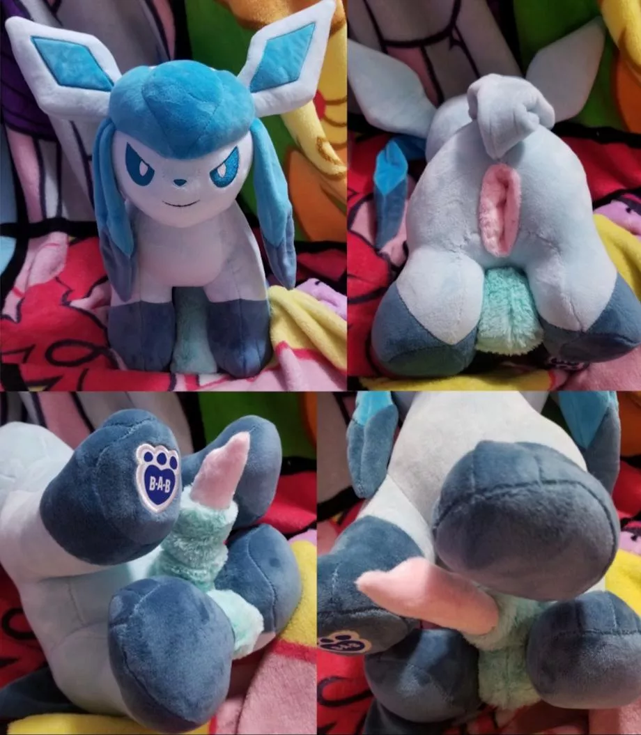 NSFW fuckable feral male Pokemon eeveelution Glaceon with useable anus, canine penis, balls and sheath by me [Furrysale]