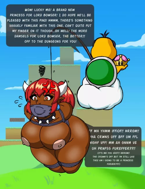 Redraw of Red Bowsette being kidnapped (IbisPaint X)