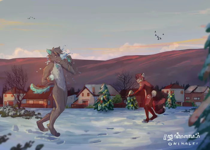 Snowball fight (Commission work, dm if you're interested)