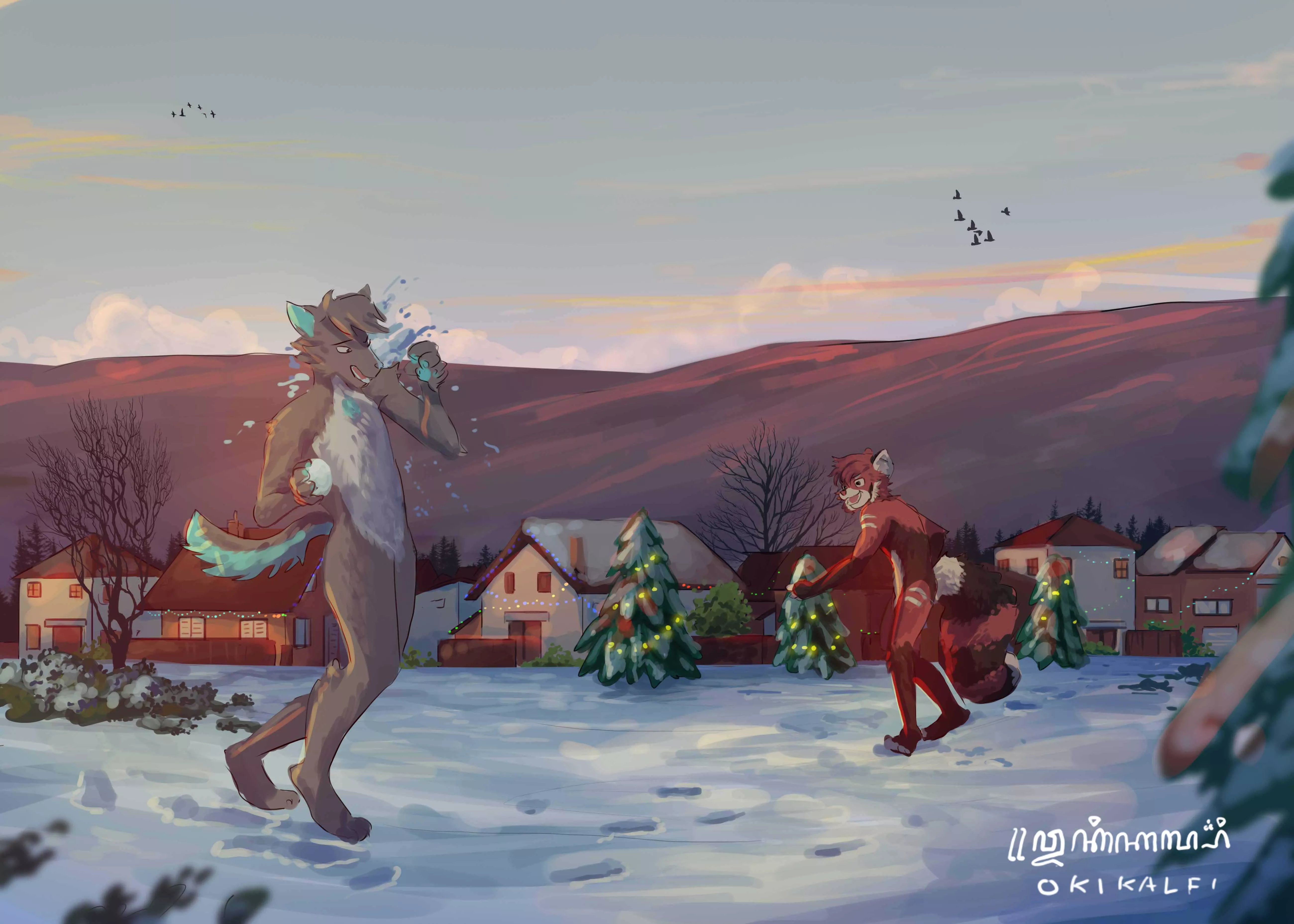 Snowball fight (Commission work, dm if you're interested)