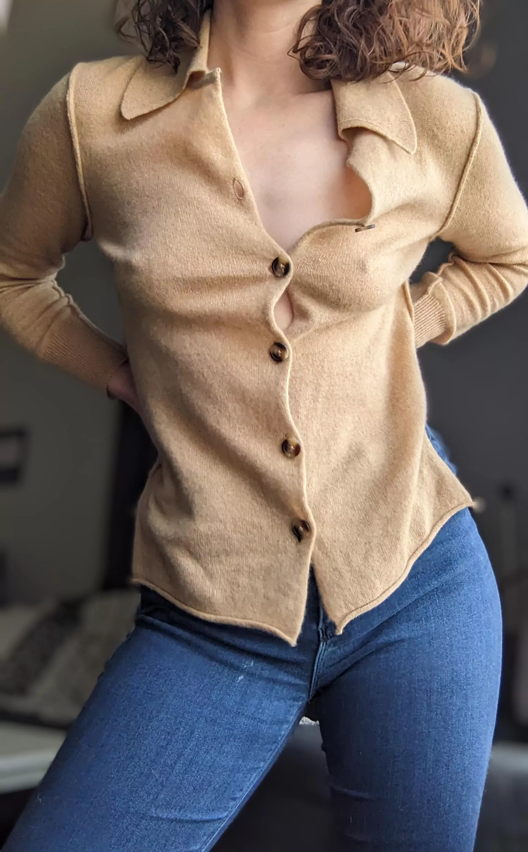 This cardigan is so soft I don't even want a bra