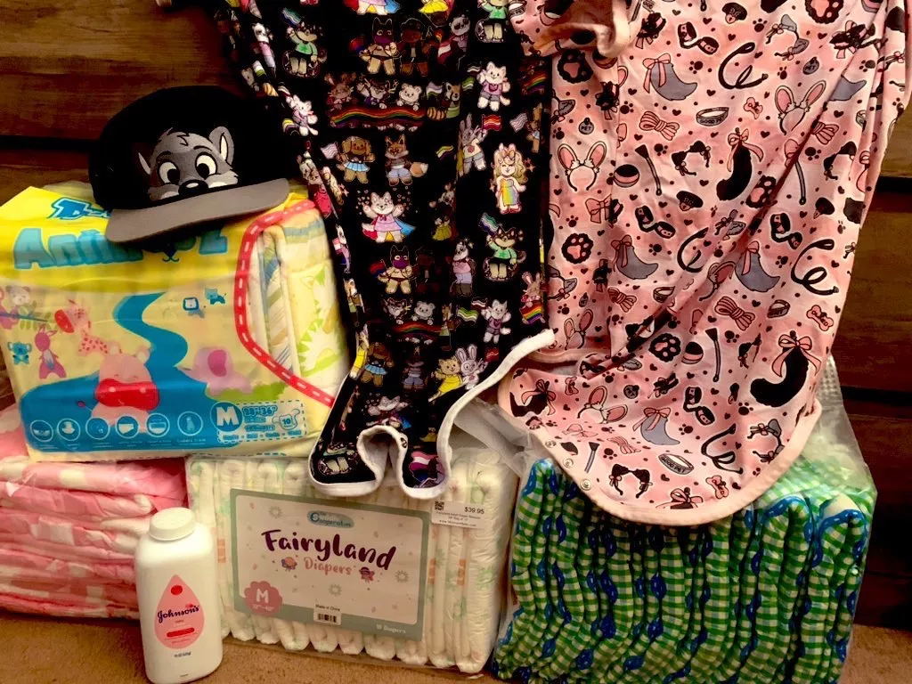 CAP haul, using money I promised myself I wouldn’t spend. There’s just something so gosh darn magical about seeing the products in person and being there in a real abdl store setting.