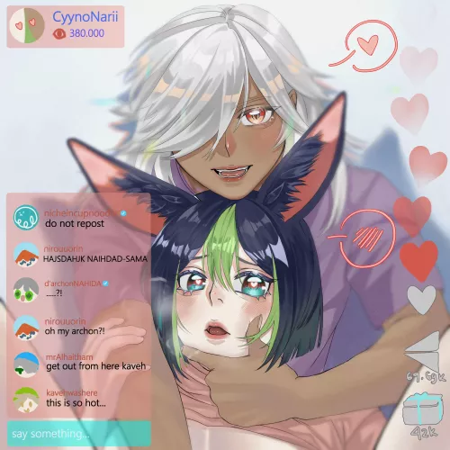 [genshin impact] cyno and tighnari are streaming and everyone is enjoying it :3