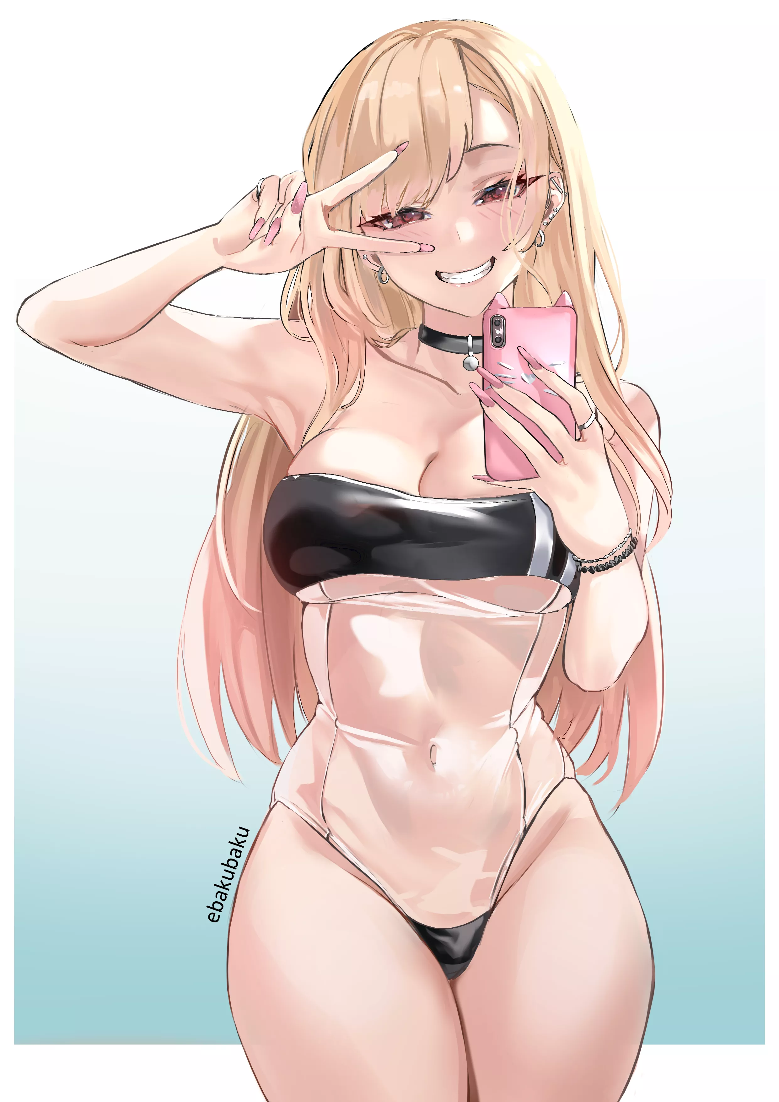Marin Kitagawa Gris Swimsuit Selfie (Ebakubaku) [My Dress-Up Darling ]