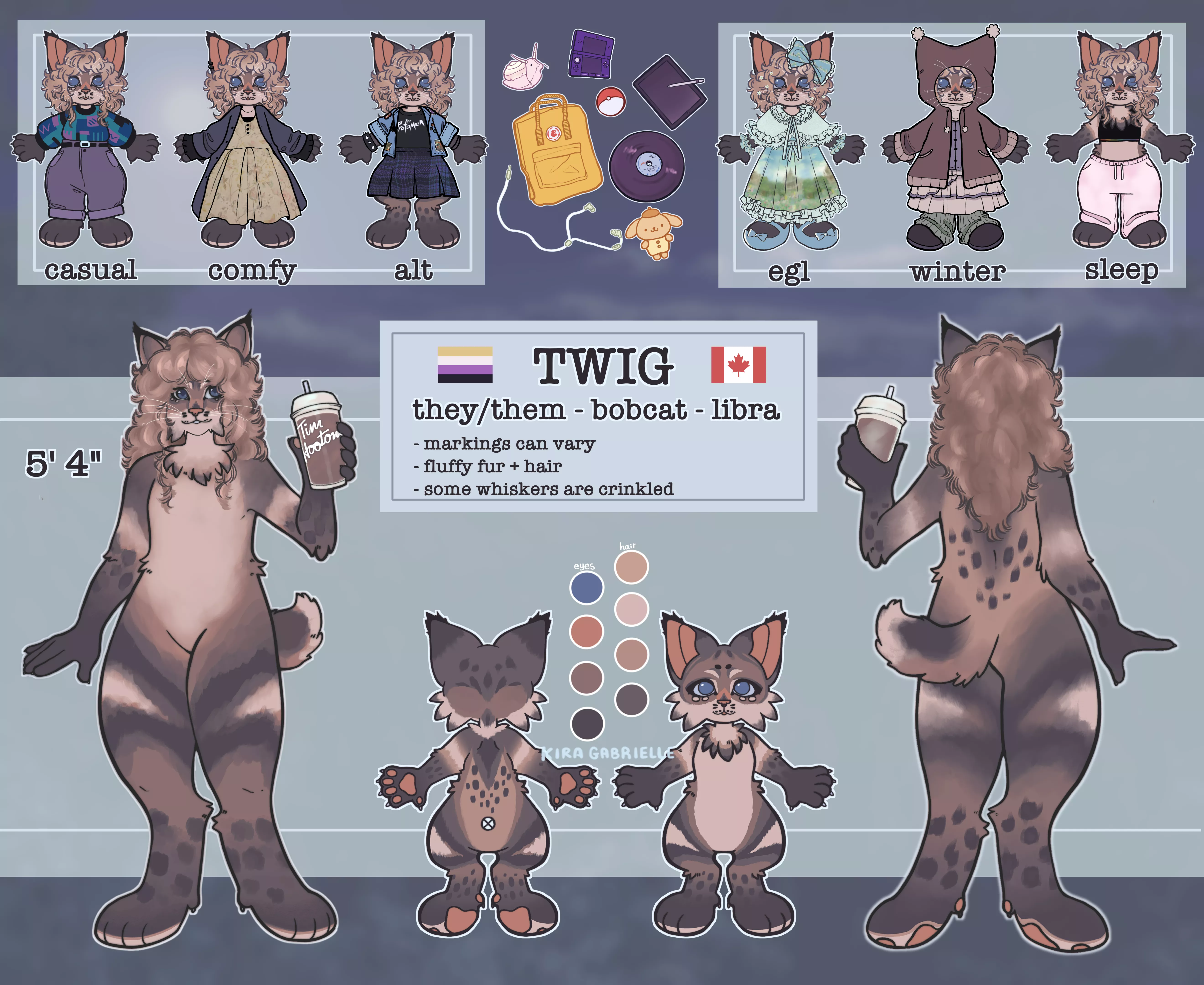 my first official fursona! :3 i posted here a while back with my potential pine marten fursona design, but i scrapped that and ended up going with a bobcat! i'm a cat person through and through so this was inevitable i think. anyways this ref sheet took my first official fursona! :3 i posted here a while back with my potential pine marten fursona design, but i scrapped that and ended up going with a bobcat! i'm a cat person through and through so this was inevitable i think. anyways this ref sheet took