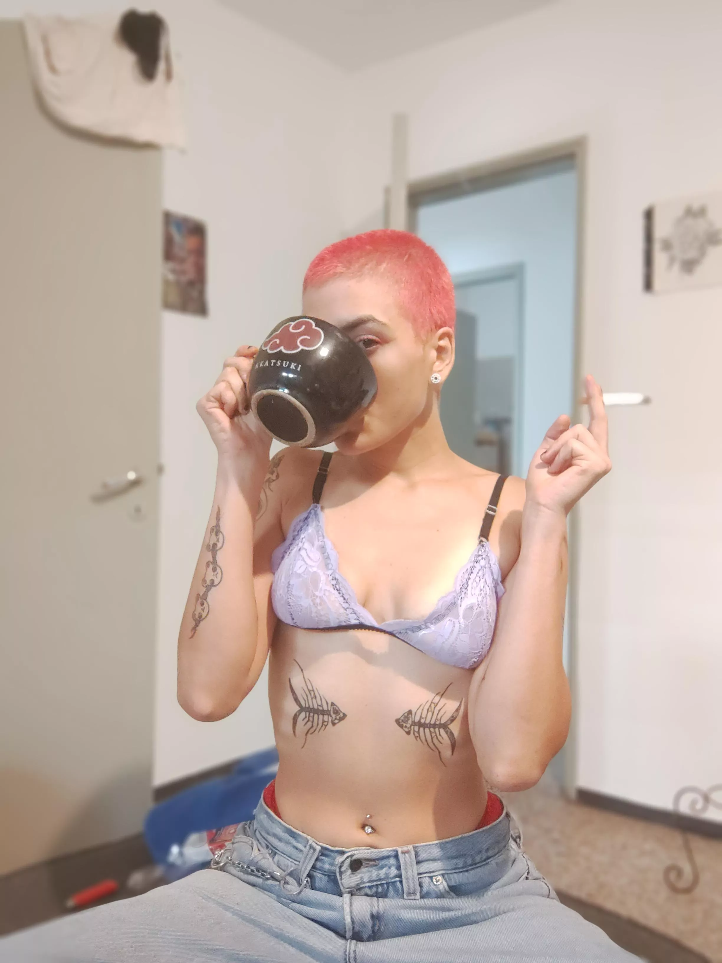 Pink and short hair