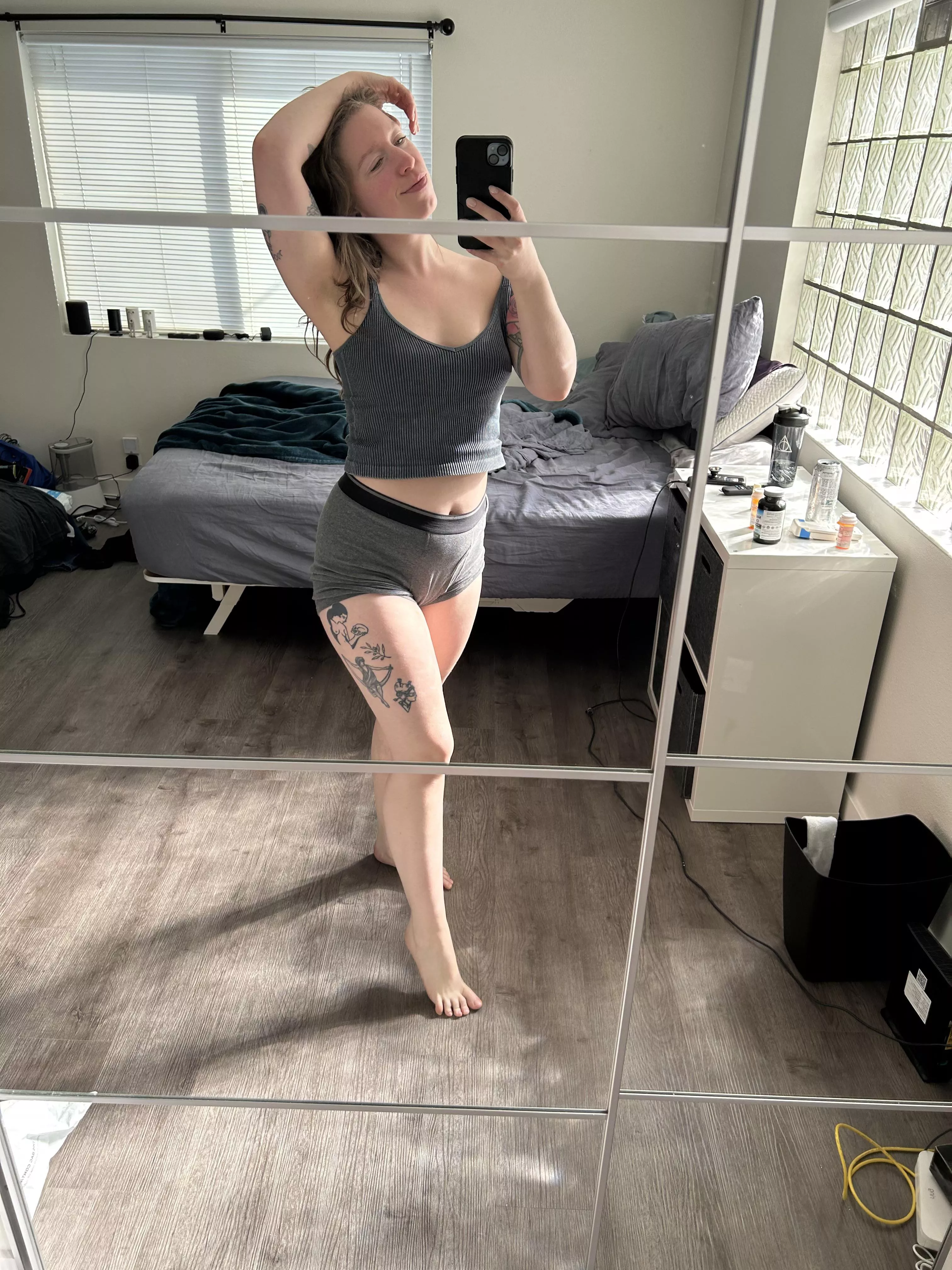 The sun is hitting my legs just perfectly