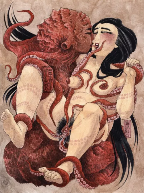 Tribute to my favorite Hokusai piece, watercolor from last year