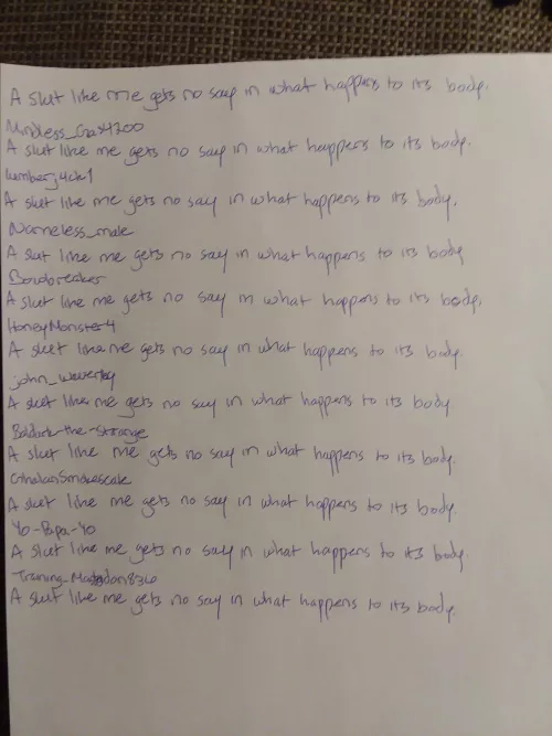 Was told to write this by a Dom. Explanation in comments.