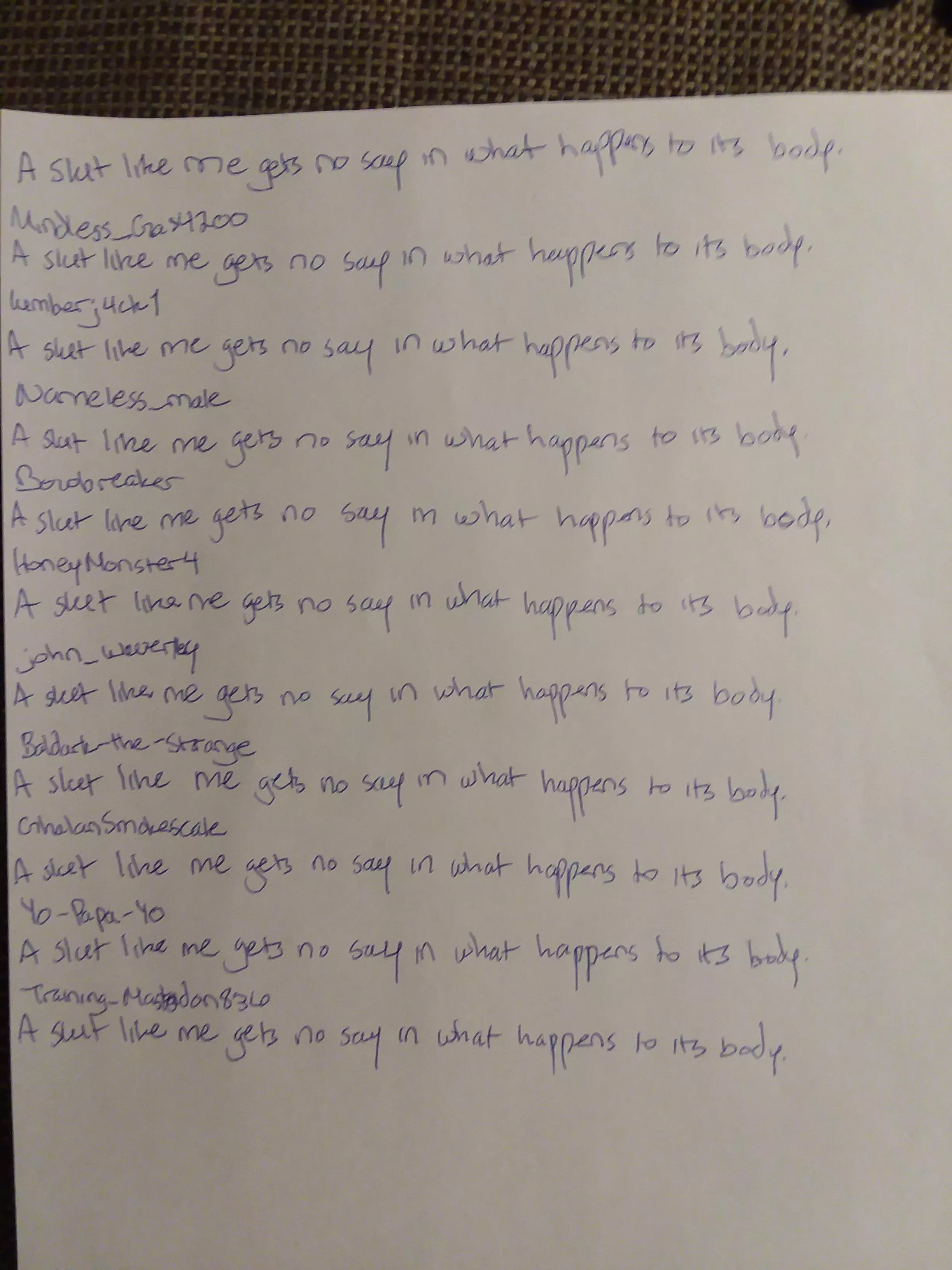 Was told to write this by a Dom. Explanation in comments.