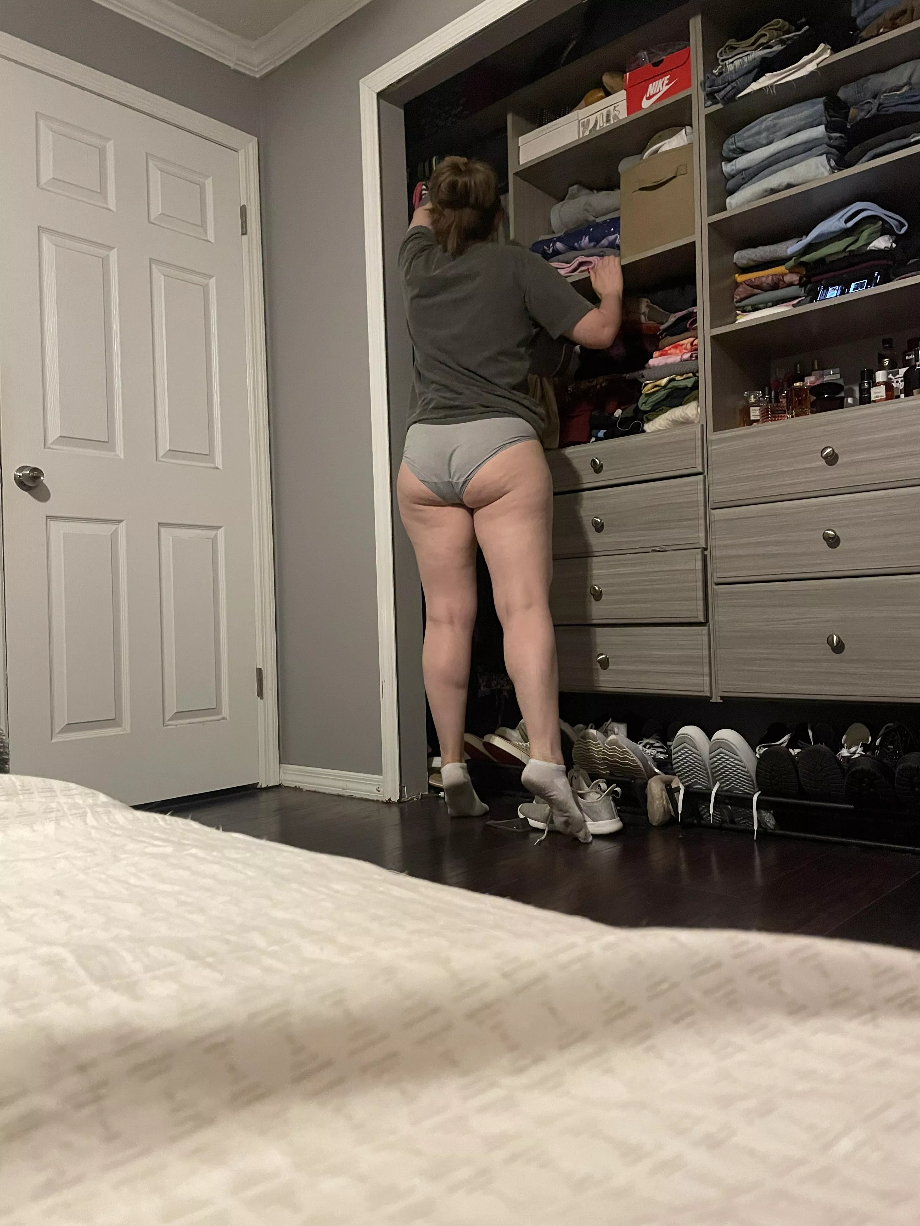 Why are you always watching me put away laundry??🤔