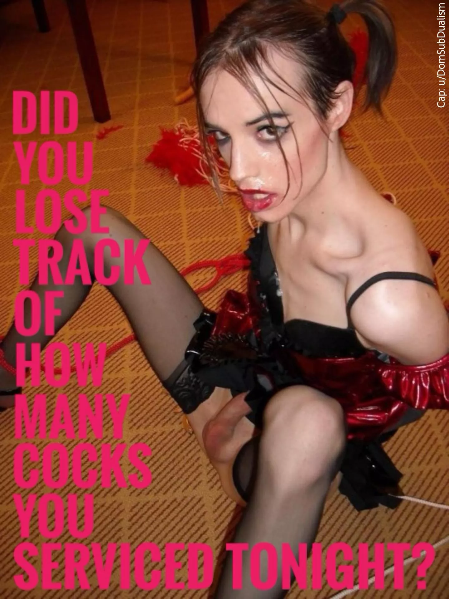 A good sissy never knows how many loads of cum are inside of her right now