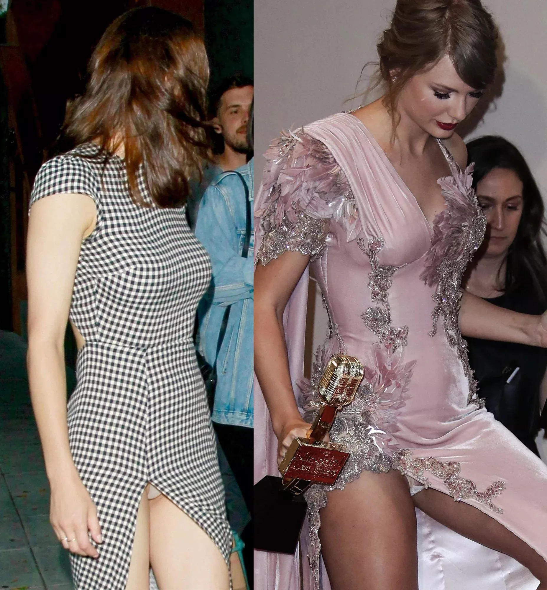 Alexandra Daddario vs Taylor Swift - Panty slip