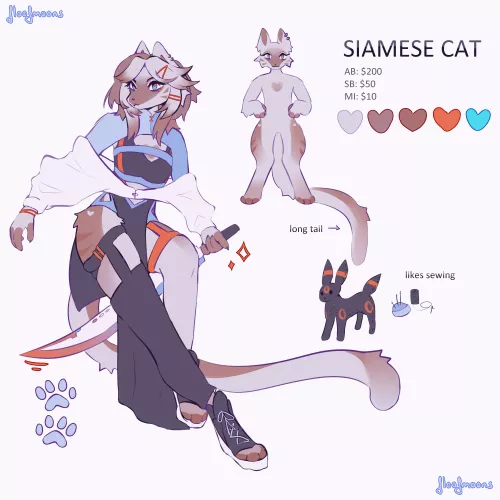 cyberpunk siamese kitty! [OC]