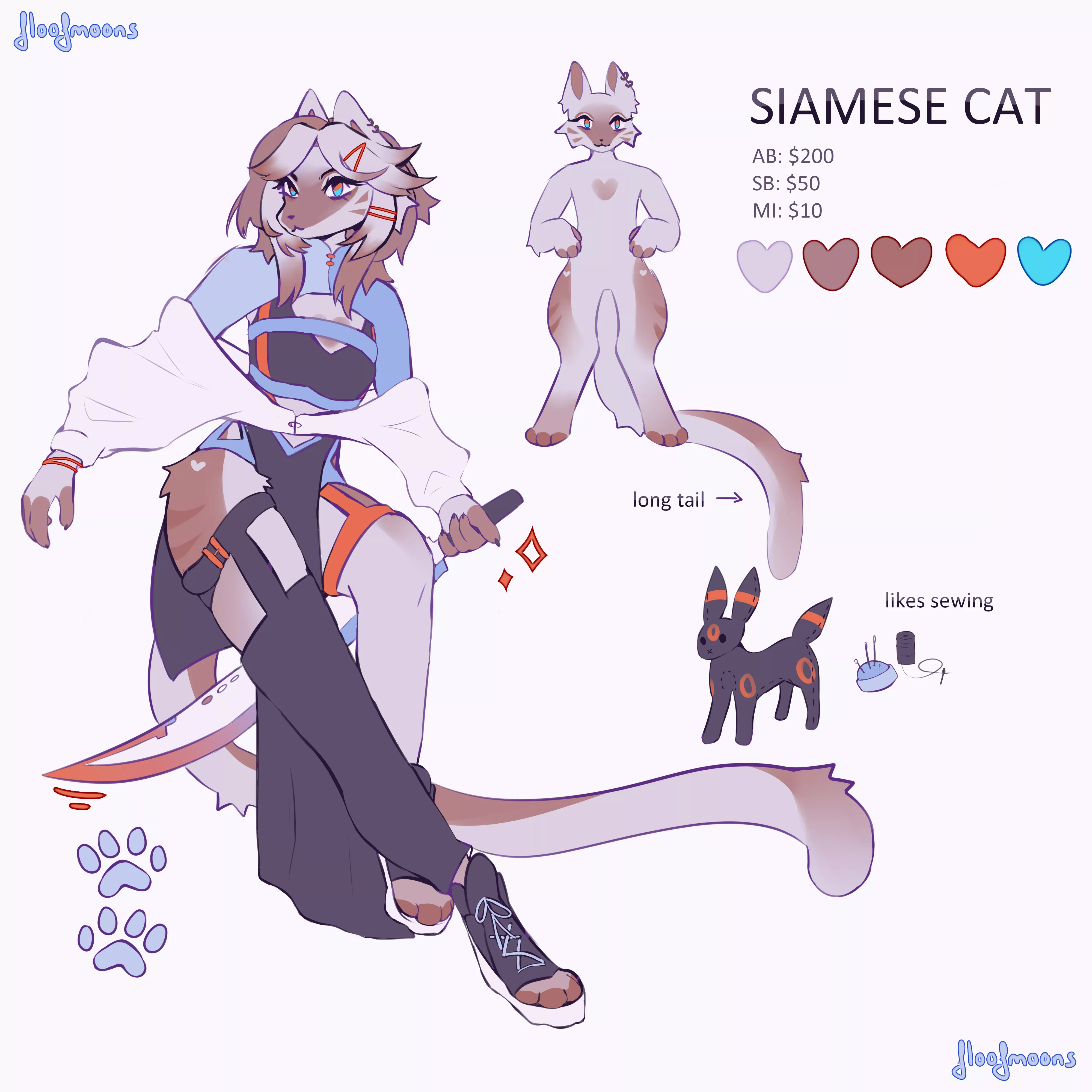 cyberpunk siamese kitty! [OC]