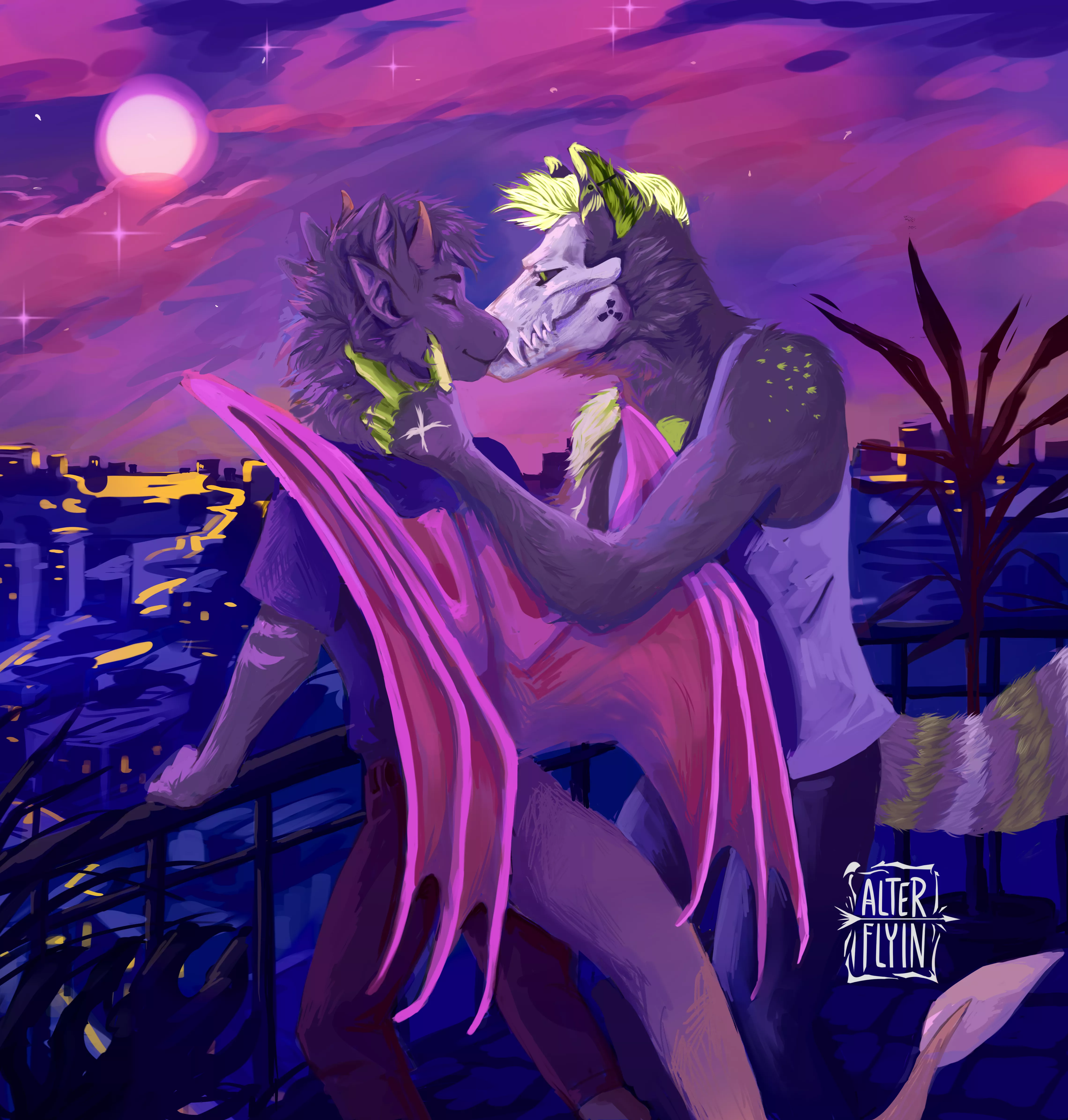 Dragon and skulldog (by AlterFlyin)