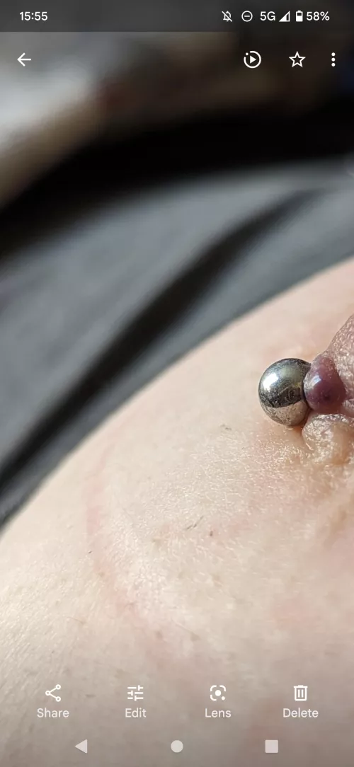 Forbidden pop on my nipple