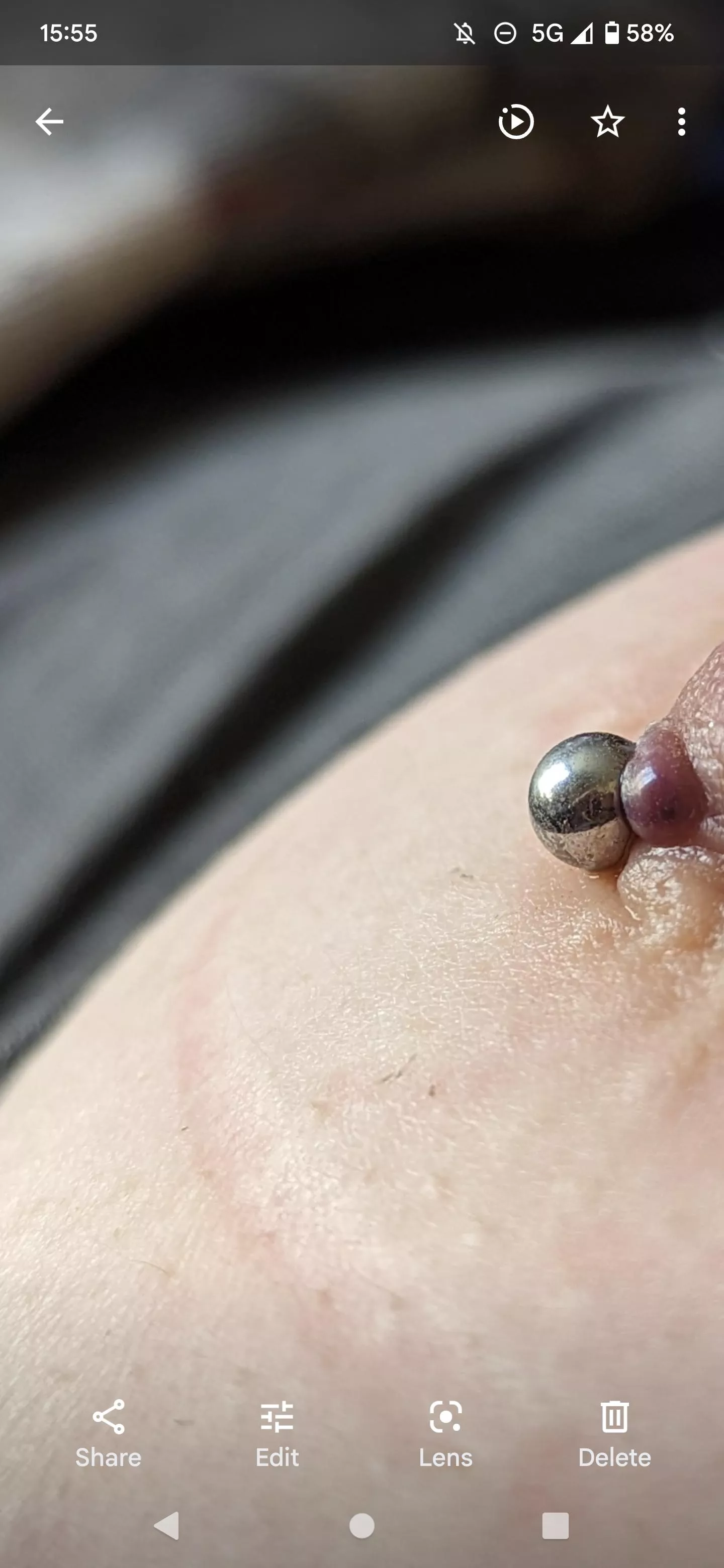 Forbidden pop on my nipple