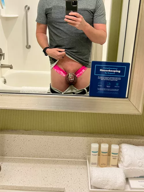 Locked and in the bathroom while wife plays with BF