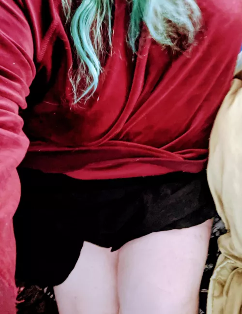 Sliding up my skirt just a little bit