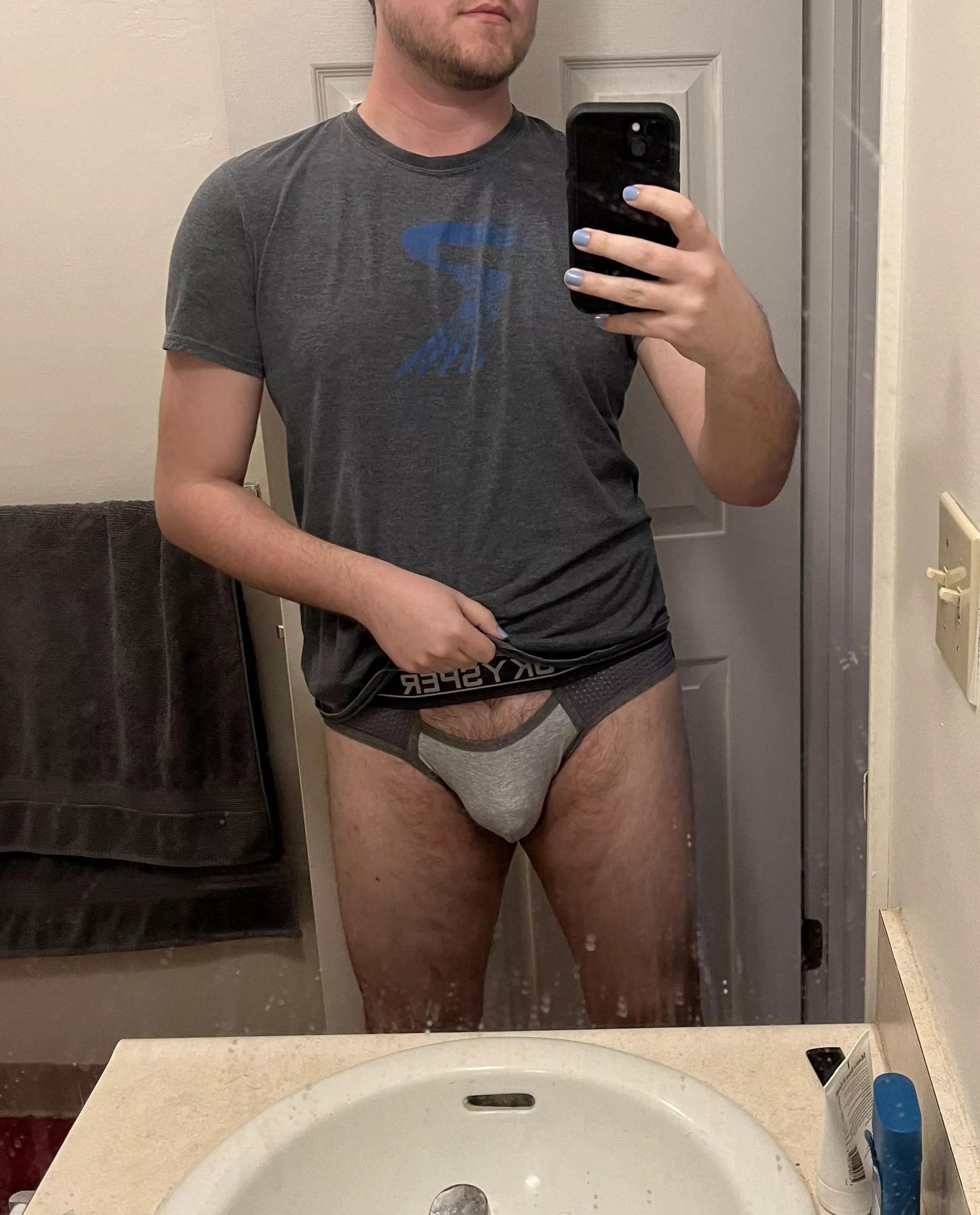 Trying out the new jock