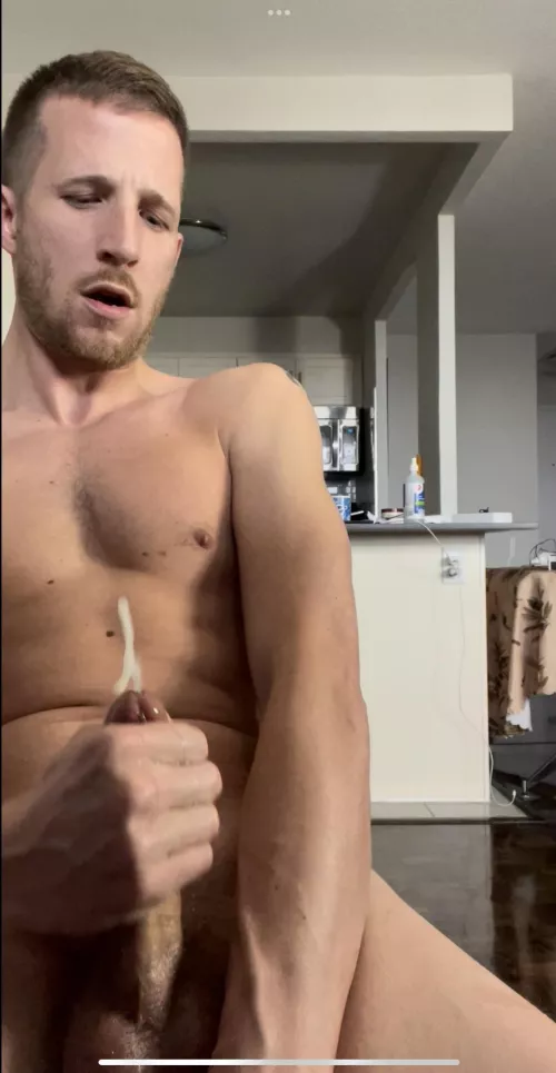 [40] Just spreading some Daddy Juice... 😈 Who’s gonna help mop it up? 😈 💦