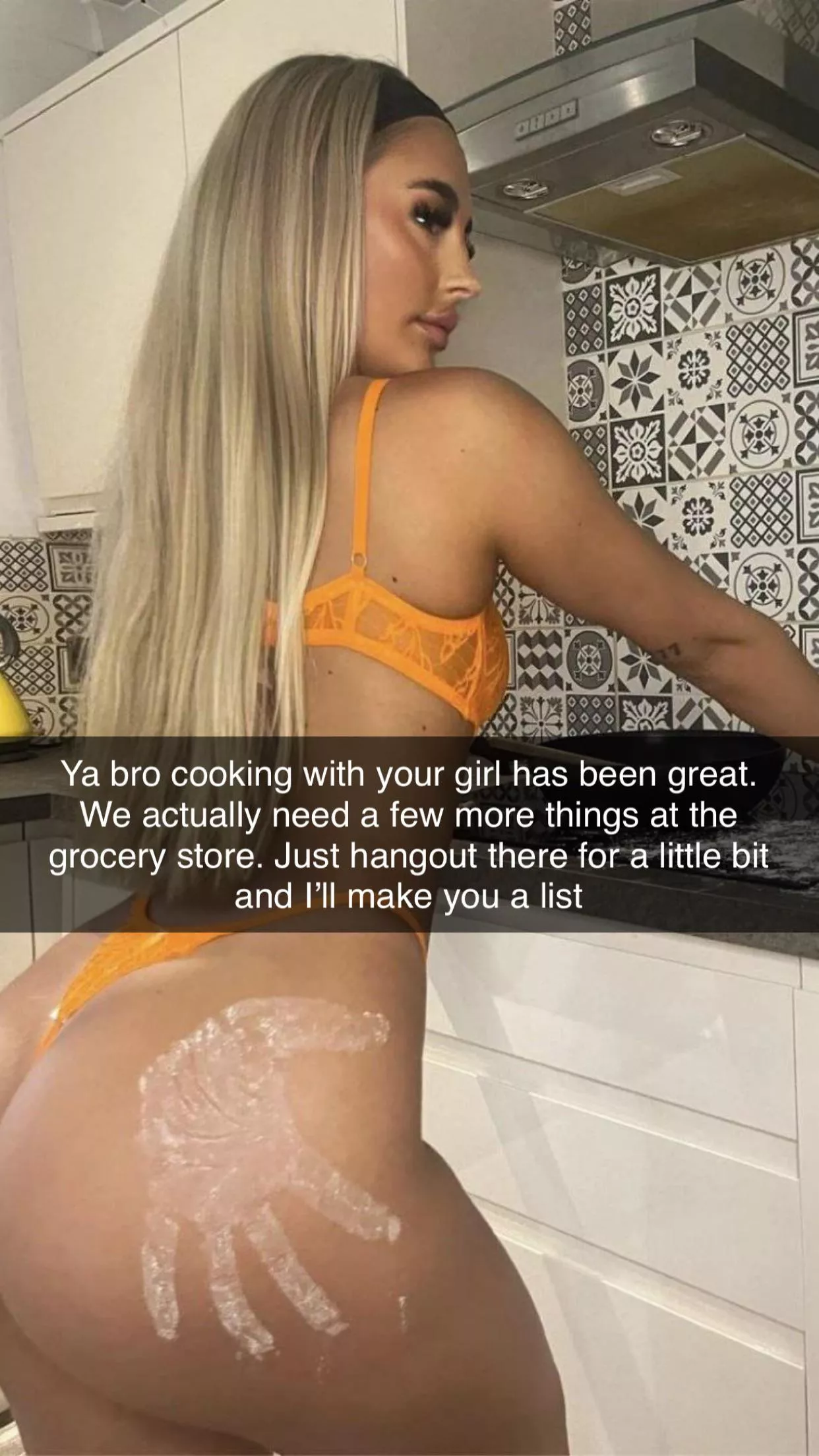 Does she usually wear that to cook??