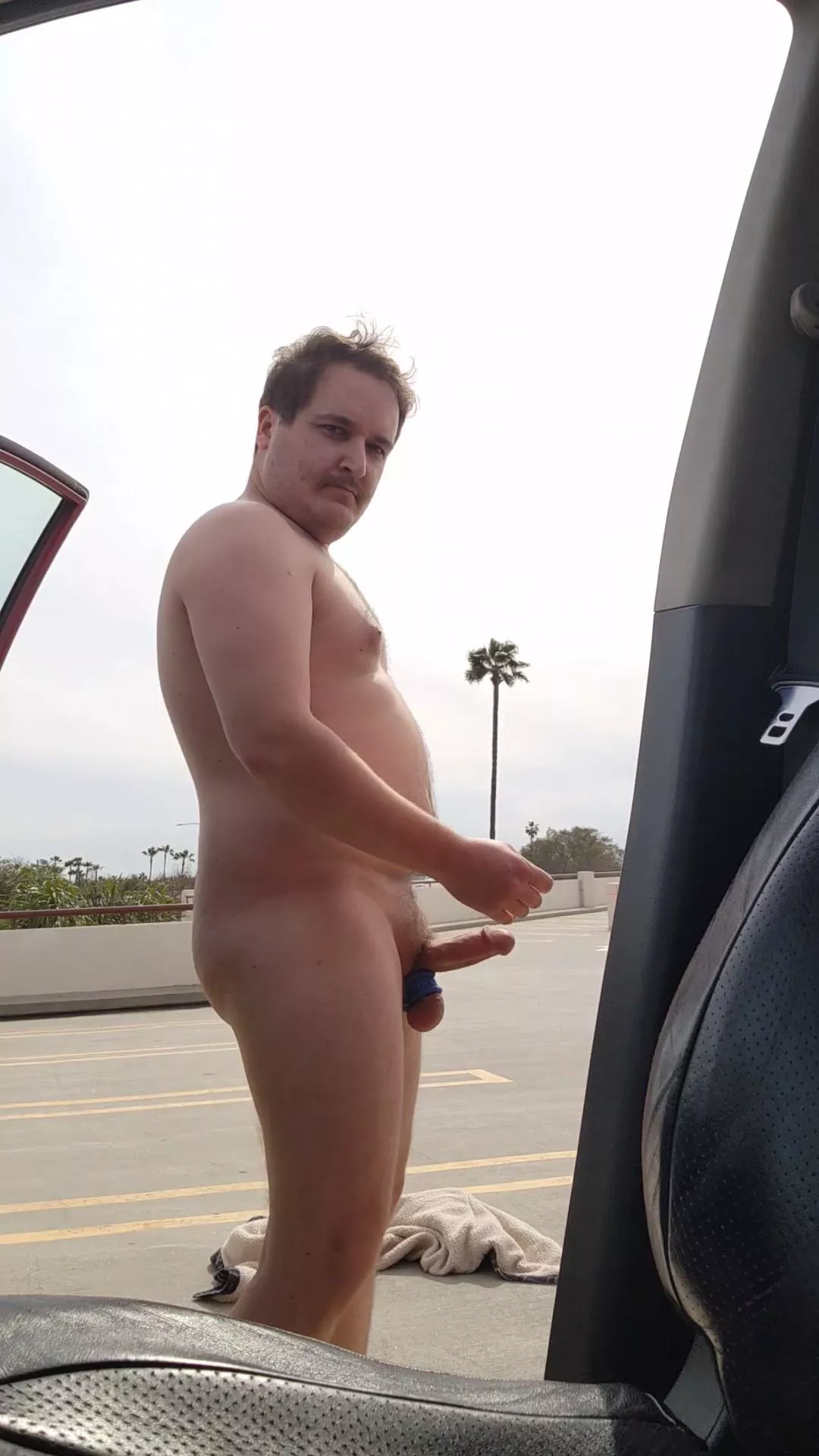 Having fun at the mall parking structure