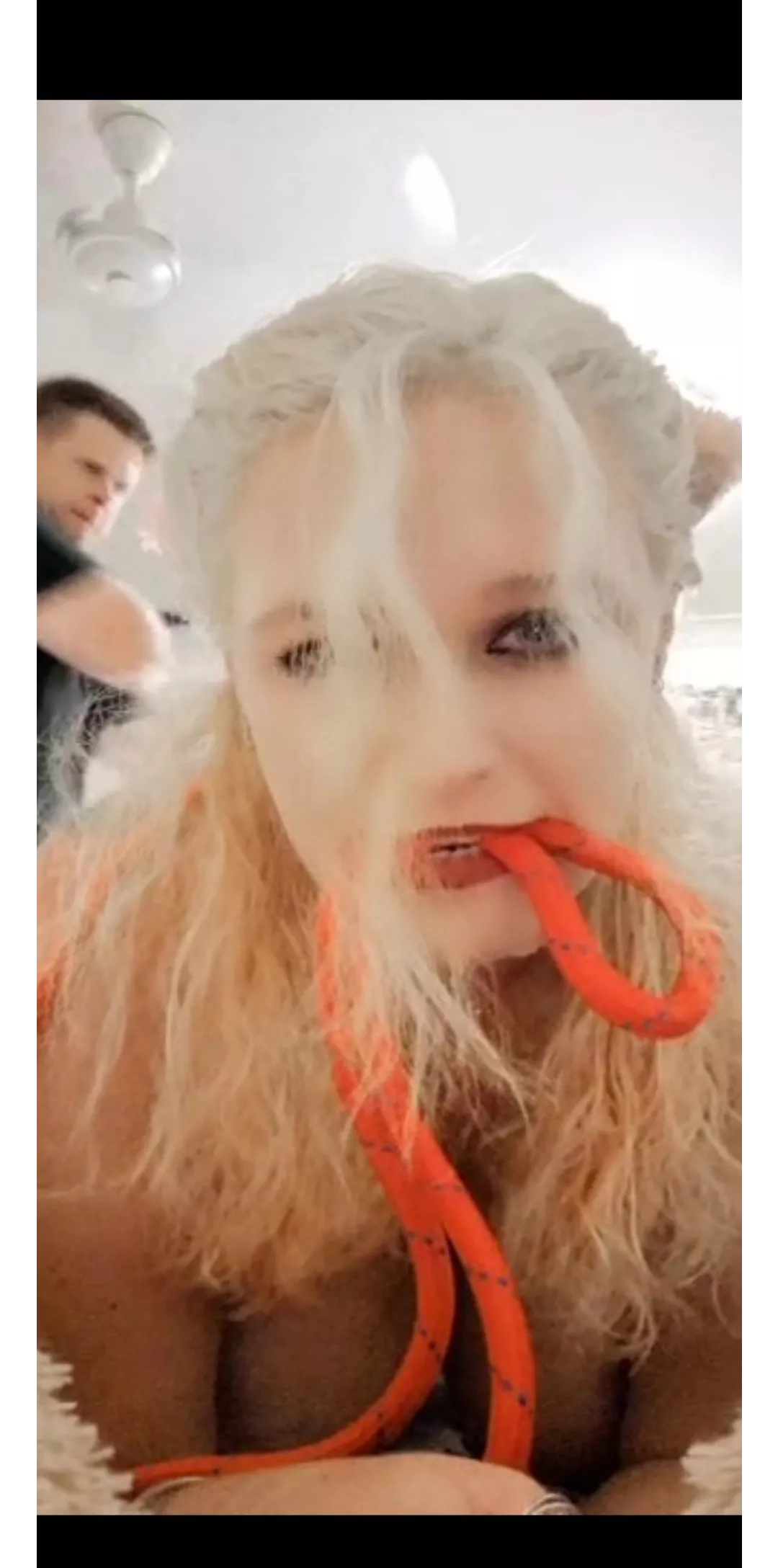 Kitty took it hard for her cream hehe ^.^