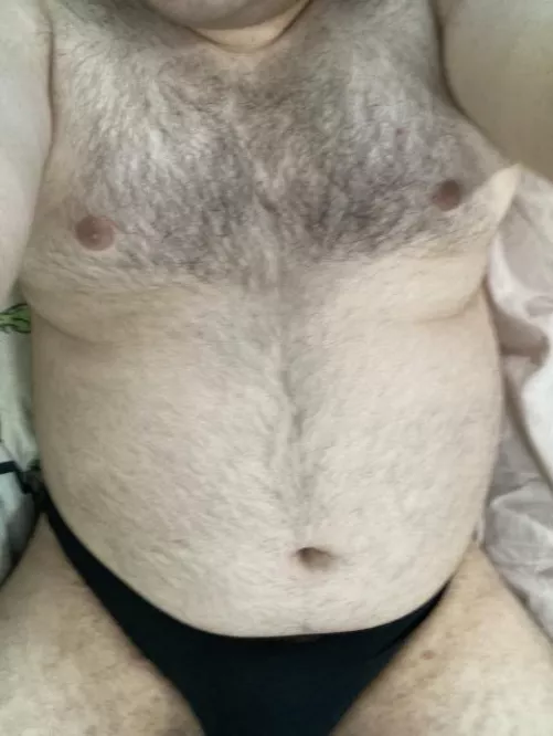 Me in a pair of black Hanes after getting out of the shower. 😊