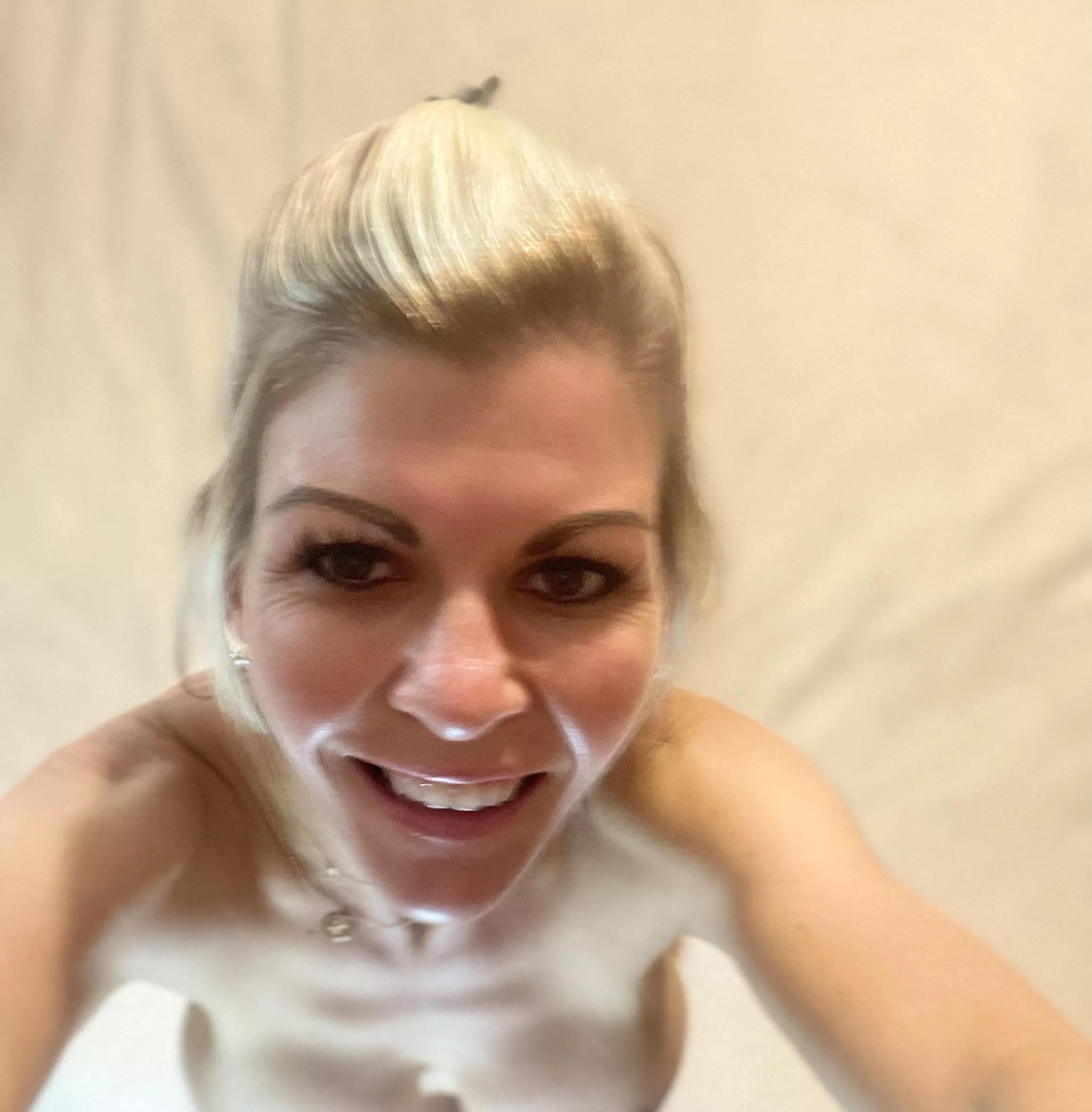 Small town girl with some giant fake tits!