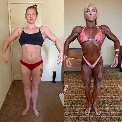 Before and after pics from my last competitive season.