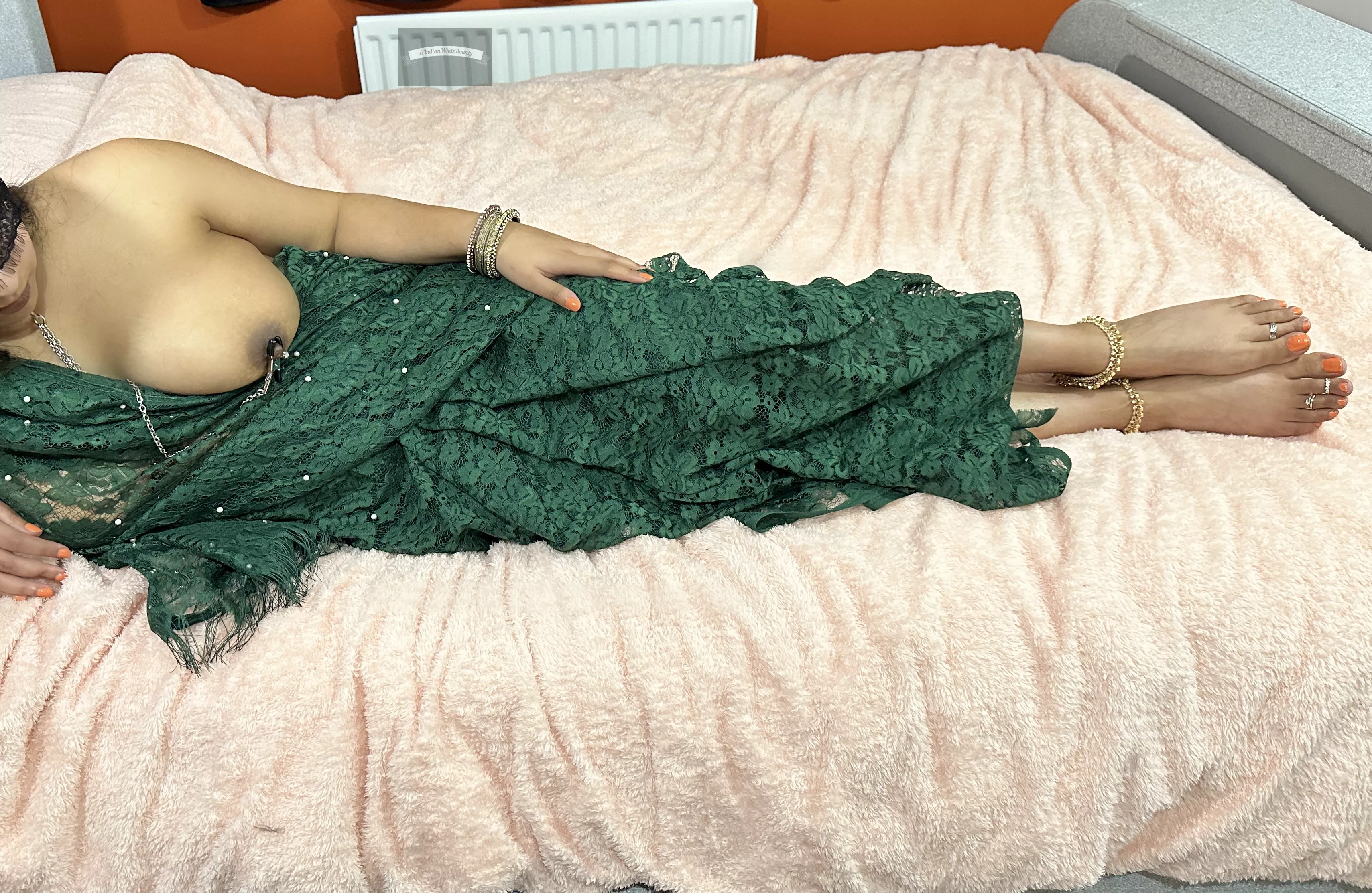 Do you like my Sari....and Nipple Clamps? (f)