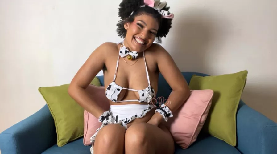 I got too excited to wear my cow outfit hehe